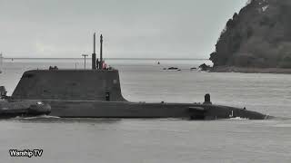 HMS AUDACIOUS S122 ENTERS DEVONPORT NAVAL BASE AT DEVILS POINT 1423 [upl. by Dorelle747]