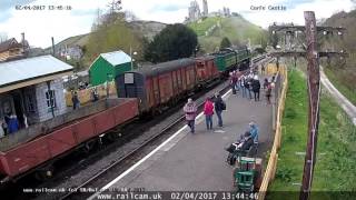 Timelapse Swanage Railway Spring steam gala  Final Day  Corfe [upl. by Wickner97]