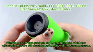 Replacement Filter fit for Gtech AirRam Mk2 K9 and Bissell AirRam 2144 1984 19841 19844 Vacuums [upl. by Bouldon]