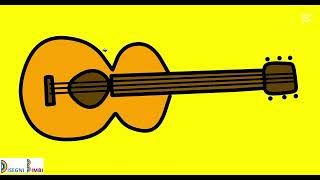 Disegnare una chitarra facile per bambini [upl. by Halas]