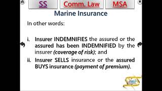 Marine Law  Marine Insurance Part 1  CHIEF MATE MMD EXAM PHASE 2 [upl. by Anileme180]