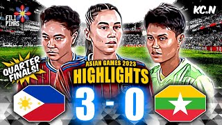 OFF TO QUARTERS  Philippines vs Myanmar Highlights  2023 Asian Games Womens Football [upl. by Cordy767]