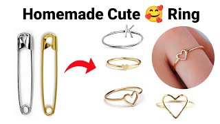 Safety Pin Ring IdeaHow to make RingHandmade RingDIY RingCouple Love RingsMakeRinghomemadering [upl. by River535]