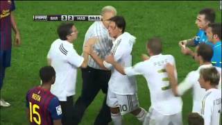 Mourinho Pulls Vilanova Ear Marcelo hacks down Fabregas Ozil Villa Red Card [upl. by Eremihc]