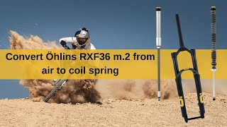 Conversion from air to coil spring on an Öhlins RXF36 m2 [upl. by Carolan695]