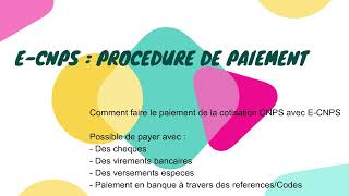 ECNPS  Paiement de la cotisation CNPS en ligne [upl. by Syd941]