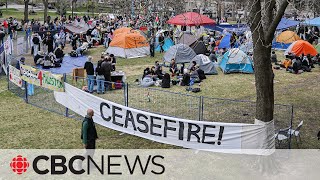 Protesters set up encampment at McGill University to demand divestment from Israel [upl. by Powell911]