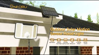 Onforu Motion Sensor Outdoor Lights with Remote Solar Lights Outdoor [upl. by Ahsennek]