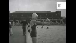 1950s Butlins Filey Tearoom Playground Pool Rare Archive Footage [upl. by Adnohs929]