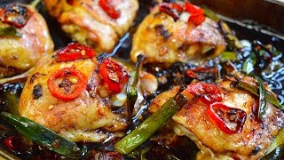 EASY CHILLI N SOY CHICKEN TRAYBAKE  Spy Valley Gewürztraminer I NZ Wines  DUMPLING SISTERS [upl. by Dnomar]