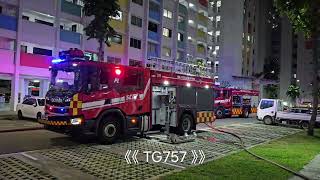 SCDF PL311 PL322 YISHUN COFFEESHOP FIRE [upl. by Levania318]