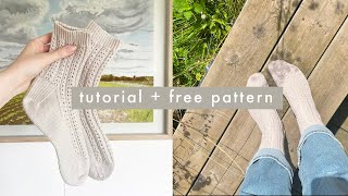 how to hand knit lace socks 🧦 detailed beginnerfriendly tutorial [upl. by Purdum]