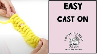 Easy Cast On  Backward Loop  Easiest Method for casting on for beginner knitters [upl. by Inotna]