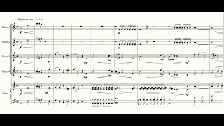 Haydn  Symphony no 44 1st movement arr for 4 flutes and piano [upl. by Ahsyla]