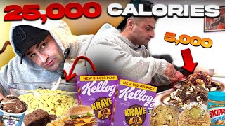 MASSIVE 25000 CALORIE CHALLENGE  FULL DAY OF EATING [upl. by Lobell]