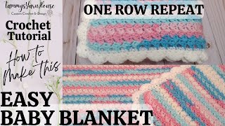 SCDC EASY BABY BLANKETONE ROW REPEAT TUTORIAL [upl. by Meda434]