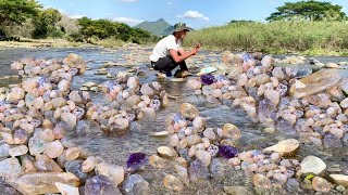 Find natural gemstone in river Amethyst crystal quartz part250 [upl. by Diet]