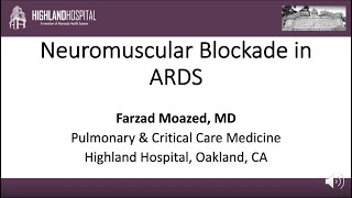 Neuromuscular Blockade in ARDS [upl. by Ajiam195]