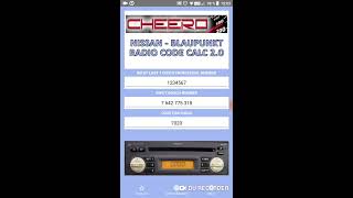 RADIO CODE CALC FOR NISSAN MICRA NOTE  BLAUPUNKT [upl. by Laurice]