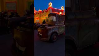 Tow Mater cruises through Cars land Disneyland California Adventure [upl. by Einial138]