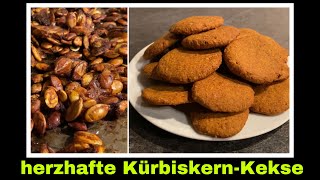 herzhafte Kekse aus Kürbiskernen  Kürbiskerne rösten und mahlen Rezept  Selbstversorgung Kürbis [upl. by Noiramed508]