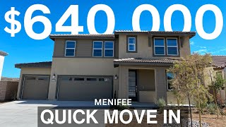 Menifee New Home For Sale  Quartz Ranch Meadow Walk Lennar  640k  2590Sqft  QUICK MOVE IN [upl. by Annavaj45]