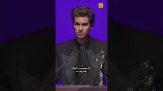 Andrew Garfield was IN TEARS during emotional acceptance speech shorts [upl. by Rodoeht343]