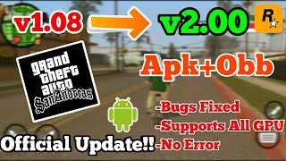 GTA San Andreas v200 APKOBBOfficial UpdateNo ErrorBugs Fixed [upl. by Gesner482]