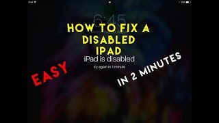 How to fix a disabled iPad or iPhone without iTunes [upl. by Neillij]