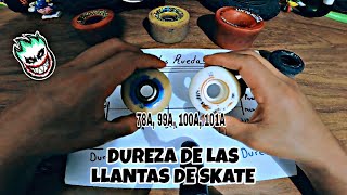 DUREZA EN LAS RUEDAS DE SKATE DURAS vs BLANDAS llantas [upl. by Attennhoj913]