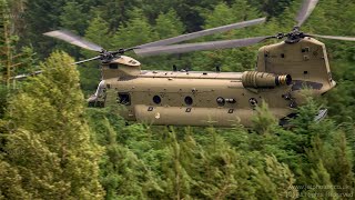 Royal Netherlands Air Force Chinook Aircraft flying low level in RAF Spadeadam areas [upl. by Ennahtur]