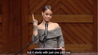 Learn English with Rihanna INCREDIBLE Speech at Harvard University  English Subtitles [upl. by Ayot]