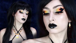 How I Do My Batwing Eyeliner  Candy Corn Makeup Tutorial 🦇 [upl. by Gilges]