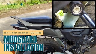 TVS Raider mudguard installation  Indias most modified TVS Raider 🔥 [upl. by Aurilia]