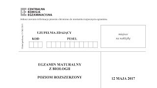 Matura biologia  maj 2017  poziom rozszerzony  stara podstawa  CKE [upl. by Judah402]