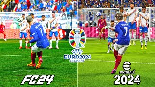 EA Sports FC 24 vs eFootball 2024  Signature Free Kick Styles [upl. by Ycam]