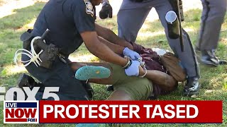 Protesters tackled tased on college campus  LiveNOW from FOX [upl. by Blodgett60]