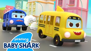 NEW✨ Baby Sharks Wheels on the Bus  Baby Shark Toy Car  3D Car Songs  Baby Shark Official [upl. by Ecirual]