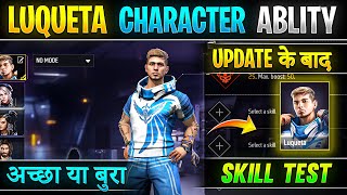 Free fire Luqueta character ability  Luqueta character test  Luqueta character skill after update [upl. by Ahsimot233]