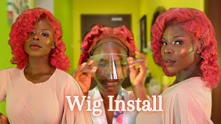 Trying 3 New Itemsproducts  Installing And Styling My Pink Lace Wig 🔥  Quick And Easy No Glue [upl. by Amieva176]