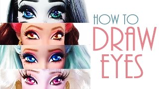 How to Draw Eyes  FOR DOLL REPAINTS [upl. by Eibob]