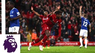 Origi scores unbelievable winner in derby against Everton  Premier League  NBC Sports [upl. by Nosnev]