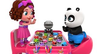 Colors for Children to Learn with Packman Cartoon Street Vehicle Toys  Pinky and Panda Toys TV [upl. by Oinotnaocram]