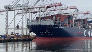 CMA CGM St Exupery Container Ship Southampton 21st October 2024 [upl. by Polloch]