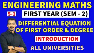 DIFFERENTIAL EQUATION OF FIRST ORDER amp FIRST DEGREE S1 ENGINEERING FIRST YEAR  SEM2 [upl. by Odlauso426]