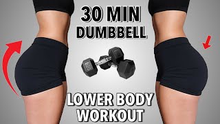 30 MIN KILLER BOOTY amp LEGS WORKOUT WITH DUMBBELLS  Lower Body Workout at home  Summer Shred Day 6 [upl. by Alburga]