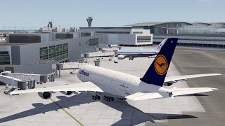 Landing in San Francisco  Lufthansa A380  Aerofly FS 2019 [upl. by Alyat]