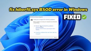 FIXED hiberfilsys BSOD error [upl. by Calondra]