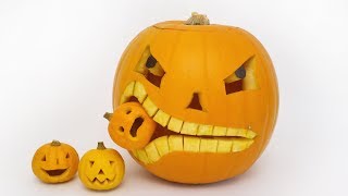 How to Carve a Pumpkin Eating a Pumpkin  Halloween [upl. by Dawna]