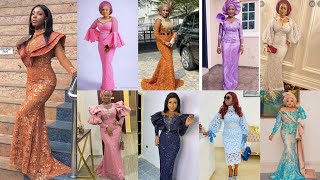 100 latest lace styles 2022 inspiration best and trendy Nigeria lace New designslace Styles [upl. by Erna]